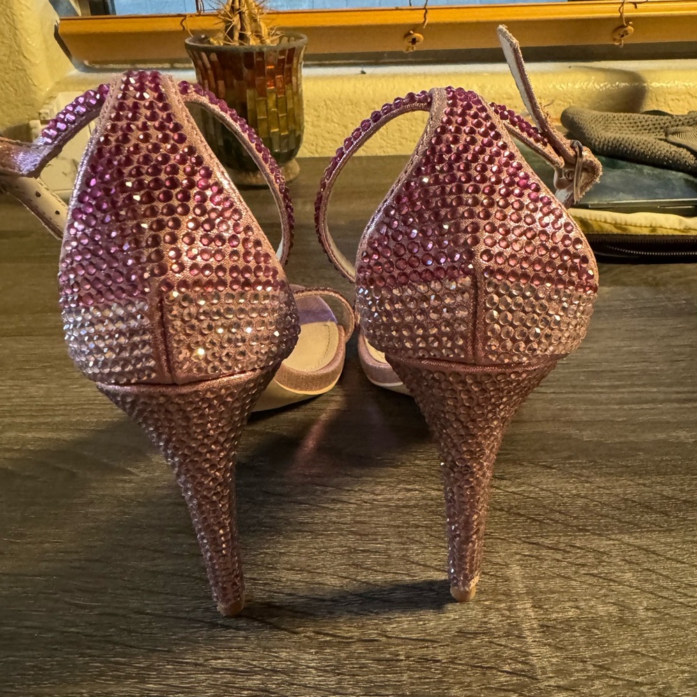 Elegant Pink Rhinestone Heels